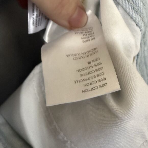 Free People We The Free Maggie Crop Jeans Sz 29 Lt Blue Distressed Raw Hem Boho - Picture 12 of 12